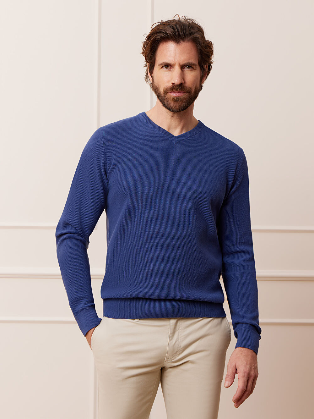 NIEBIESKI SWETER BUBLE - 4
