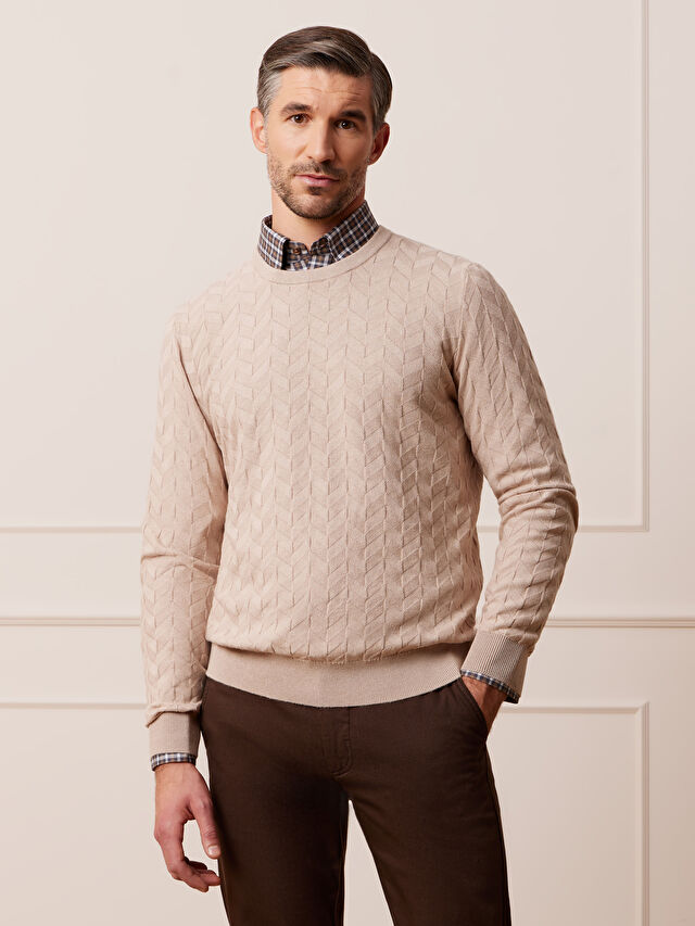 BEŻOWY SWETER JOSHUA
