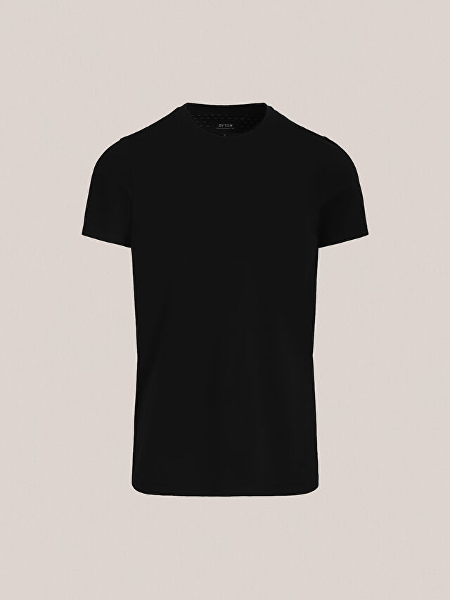 CZARNY WYSZCZUPLONY T-SHIRT NEUK